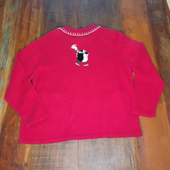 Heirloom Collectibles Skating Penguins Holiday Sweater - Sz. LG - Picture 7 of 9